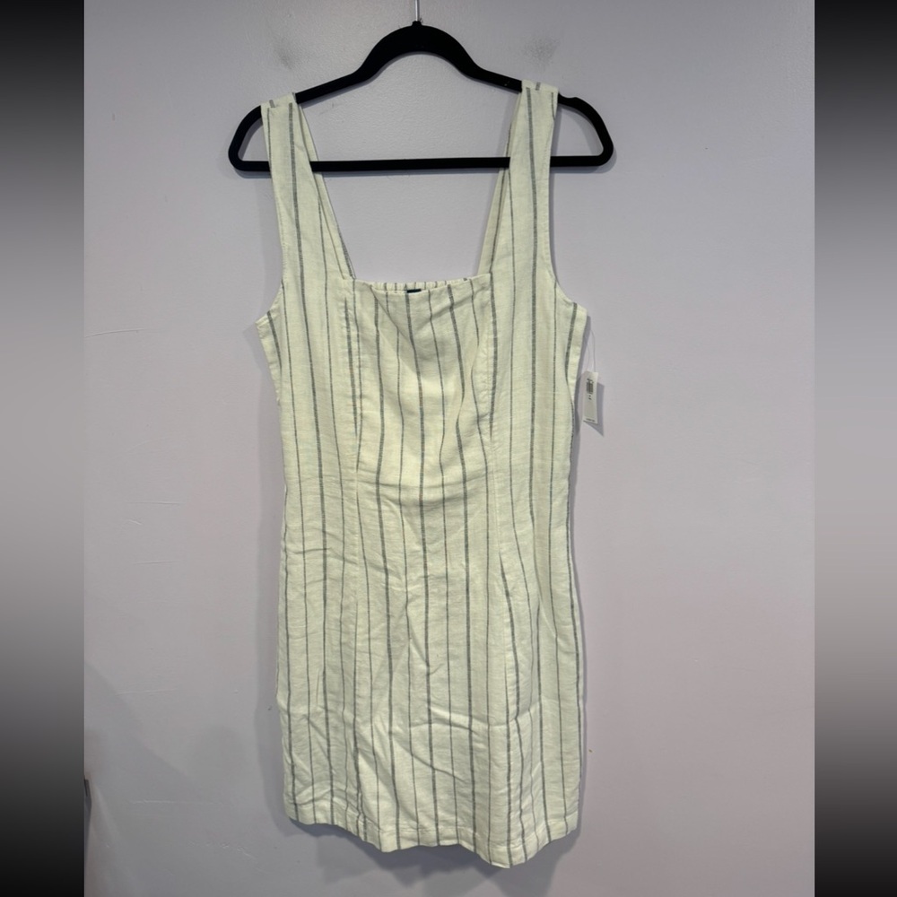 White and grey stripe square neck NWT old navy tall dress